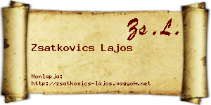 Zsatkovics Lajos névjegykártya